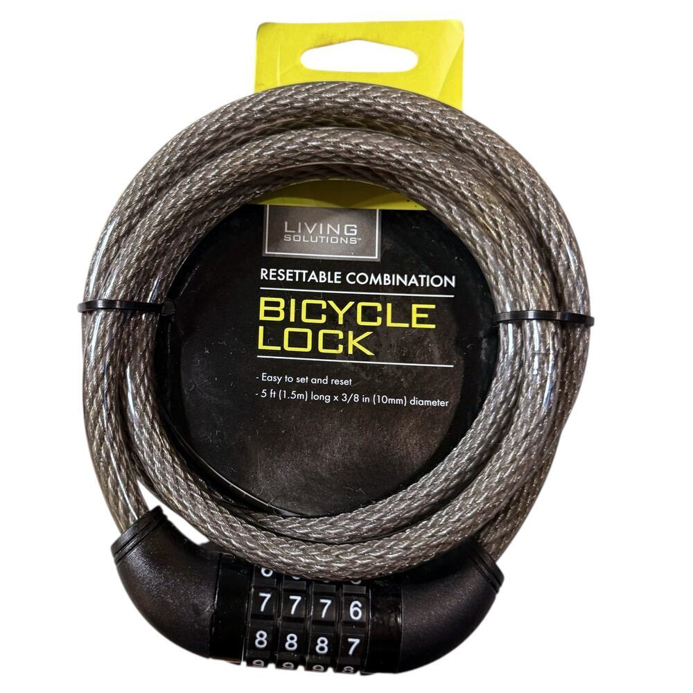 Living Solutions Resettable Combination Bicycle Lock 5ft Length